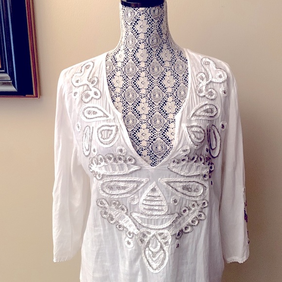 Spiaggia dolce boho white top/ cover up - Picture 5 of 9